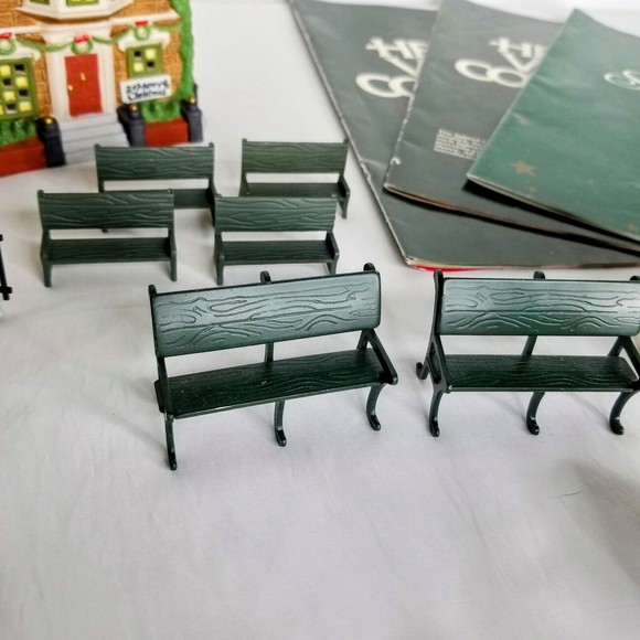 LOT Dept 56 Dickens Nephew Fred's Flat Fence Benches Post Box Chelsea Hat Monger - Picture 10 of 16